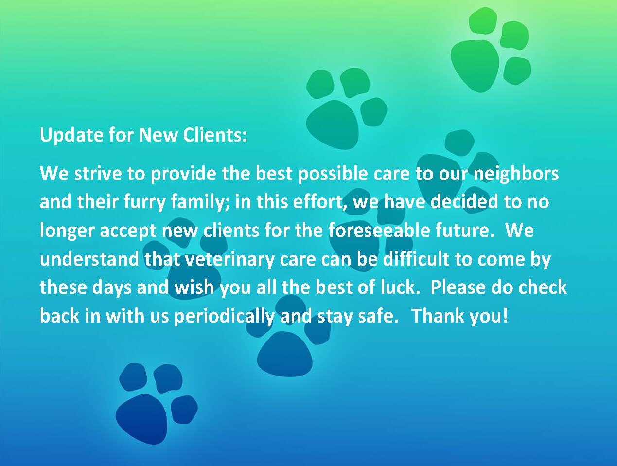 Update for New Clients